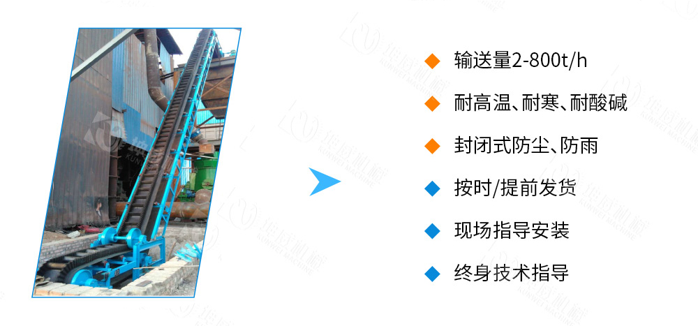 大傾角皮帶輸送機(jī)特點(diǎn)優(yōu)勢(shì)